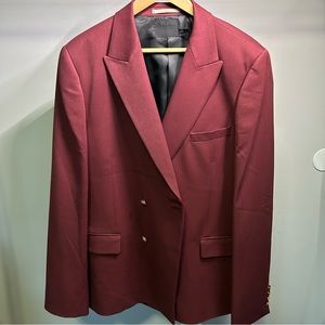 Men’s Maroon Double Breasted Suit Jacket